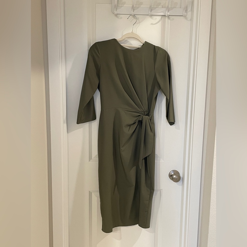 Elegant Olive Green Dress